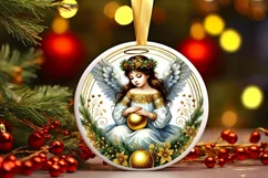 Round Christmas Ornament Sublimation|Clipart Product Image 2