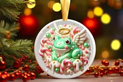 Round Christmas Ornament Sublimation|Clipart Product Image 2