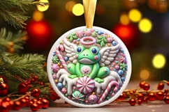 Round Christmas Ornament Sublimation|Clipart Product Image 2