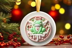 Round Christmas Ornament Sublimation|Clipart Product Image 2