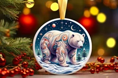 Round Christmas Ornament Sublimation|Clipart Product Image 1