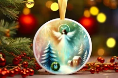 Round Christmas Ornament Sublimation|Clipart Product Image 2
