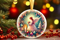 Round Christmas Ornament Sublimation|Clipart Product Image 2