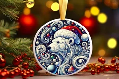 Round Christmas Ornament Sublimation|Clipart Product Image 2