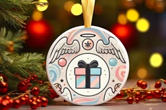 Round Christmas Ornament Sublimation|Clipart Product Image 1