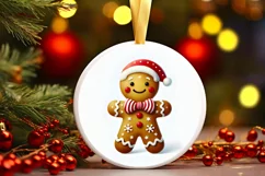 Round Christmas Ornament Sublimation|Clipart Product Image 2
