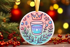 Round Christmas Ornament Sublimation|Clipart Product Image 1