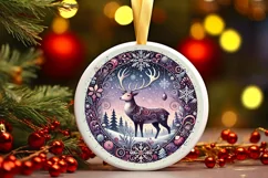 Round Christmas Ornament Sublimation|Clipart Product Image 2