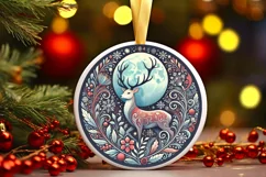 Round Christmas Ornament Sublimation|Clipart Product Image 2
