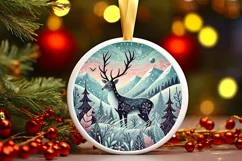 Round Christmas Ornament Sublimation|Clipart Product Image 2