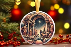 Round Christmas Ornament Sublimation|Clipart Product Image 2