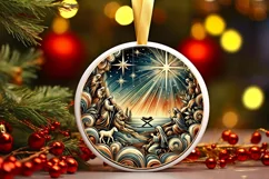 Round Christmas Ornament Sublimation|Clipart Product Image 2