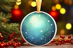 Watercolor Christmas Twinkle Round Sticker PNG Product Image 3