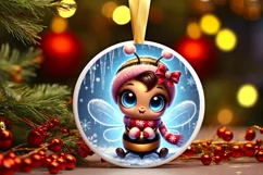 Round Christmas Ornament Sublimation|Clipart Product Image 2