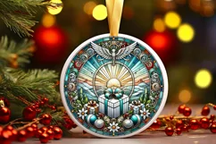 Round Christmas Ornament Sublimation|Clipart Product Image 2