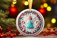 Round Christmas Ornament Sublimation|Clipart Product Image 2
