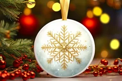 Round Christmas Ornament Sublimation|Clipart Product Image 1
