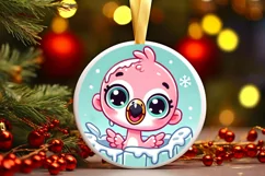 Round Christmas Ornament Sublimation|Clipart Product Image 2