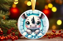 Round Christmas Ornament Sublimation|Clipart Product Image 1