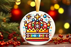 Round Christmas Ornament Sublimation|Clipart Product Image 2