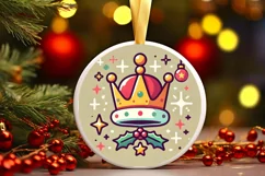 Round Christmas Ornament Sublimation|Clipart Product Image 2