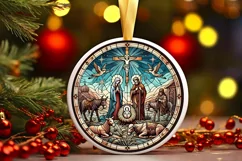 Round Christmas Ornament Sublimation|Clipart Product Image 2