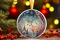 Round Christmas Ornament Sublimation|Clipart Product Image 1