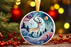 Round Christmas Ornament Sublimation|Clipart Product Image 1