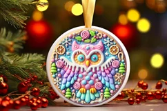 Round Christmas Ornament Sublimation|Clipart Product Image 2