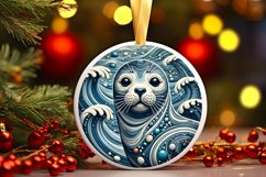 Round Christmas Ornament Sublimation|Clipart Product Image 1