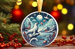 Round Christmas Ornament Sublimation|Clipart Product Image 1