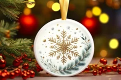 Round Christmas Ornament Sublimation|Clipart Product Image 1