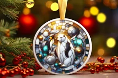Round Christmas Ornament Sublimation|Clipart Product Image 2