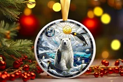 Round Christmas Ornament Sublimation|Clipart Product Image 1