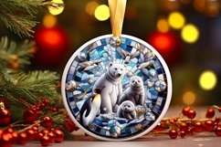 Round Christmas Ornament Sublimation|Clipart Product Image 1
