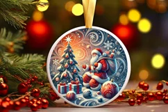 Round Christmas Ornament Sublimation|Clipart Product Image 2