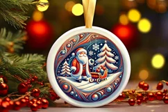 Round Christmas Ornament Sublimation|Clipart Product Image 2