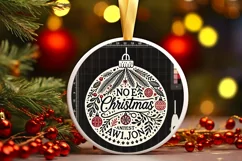 Round Christmas Ornament Sublimation|Clipart Product Image 2