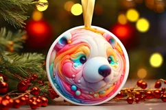 Pastel Christmas Polar Bear PNG Product Image 3