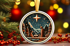 Round Christmass Ornament PNG Product Image 1