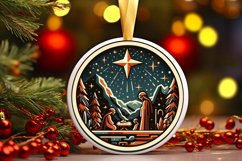 Round Christmas Ornament Sublimation|Clipart Product Image 1