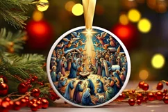 Round Christmas Ornament Sublimation|Clipart Product Image 1