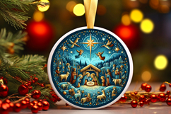 Round Christmass Ornament PNG Product Image 1