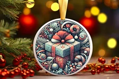 Round Christmas Ornament Sublimation|Clipart Product Image 1