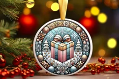 Round Christmas Ornament Sublimation|Clipart Product Image 1