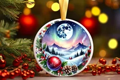 Round Christmas Ornament Sublimation|Clipart Product Image 1