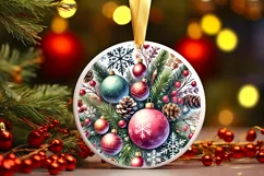 Round Christmas Ornament Sublimation|Clipart Product Image 1