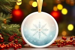 Round Christmas Ornament Sublimation|Clipart Product Image 1