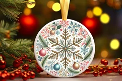 Round Christmas Ornament Sublimation|Clipart Product Image 1