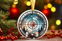 Round Christmas Ornament Sublimation|Clipart Product Image 1